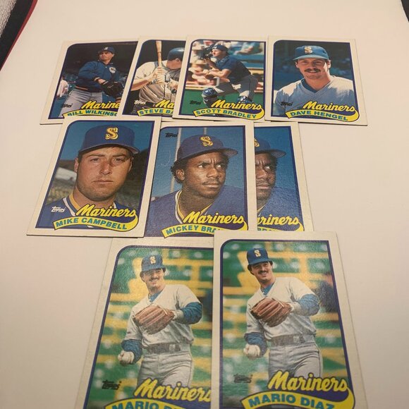 9ct 1989 Topps Seattle Mariners Baseball Trading Cards NRMT - Picture 1 of 4